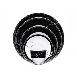 Noritake Vajilla Platinum Wave Ebony 96...