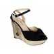 Sandalia wedge Loly in the Sky negro