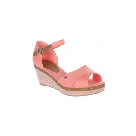 Sandalia wedge Tommy Hilfiger coral