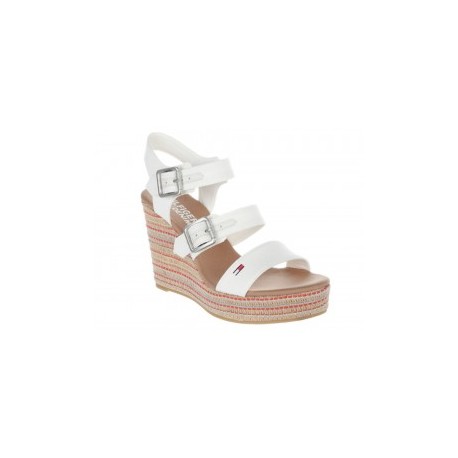 Sandalia Wedge Tommy Hilfiger blanca