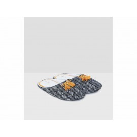 Pantufla estampada Etam azul