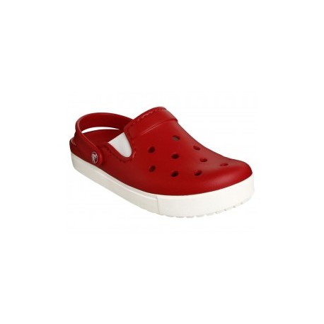Sandalia lisa Crocs rojo obscuro