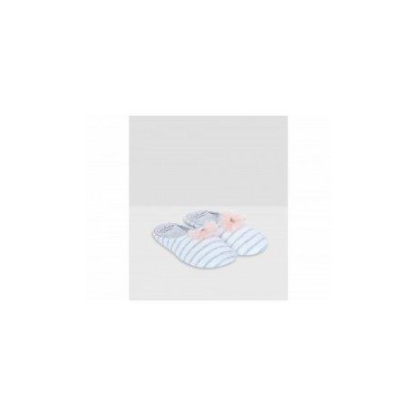 Pantufla a rayas Etam gris