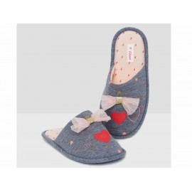 Pantufla estampada Etam gris