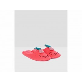 Pantufla estampada Etam rojo