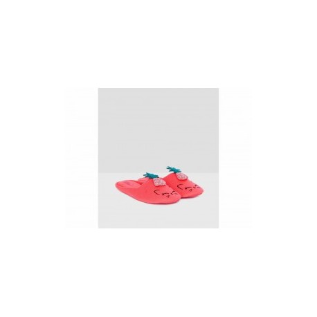 Pantufla estampada Etam rojo
