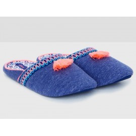 Pantufla lisa Etam azul
