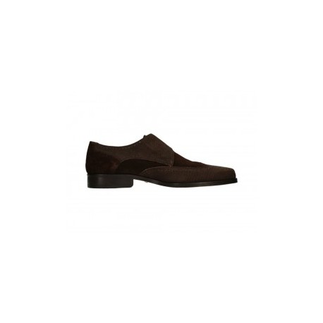 Zapato monk strap Michel Domit de piel café