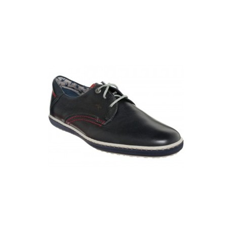 Zapato Fluchos de piel azul marino