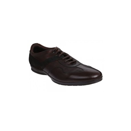JBE Zapato de Piel con Agujeta Café