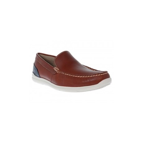 Zapato mocasín Flexi de piel café
