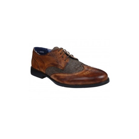 JBE Zapato de Piel con Agujeta Tan