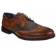 JBE Zapato de Piel con Agujeta Tan