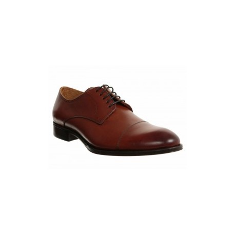 Zapato con agujeta Pitti de piel cognac