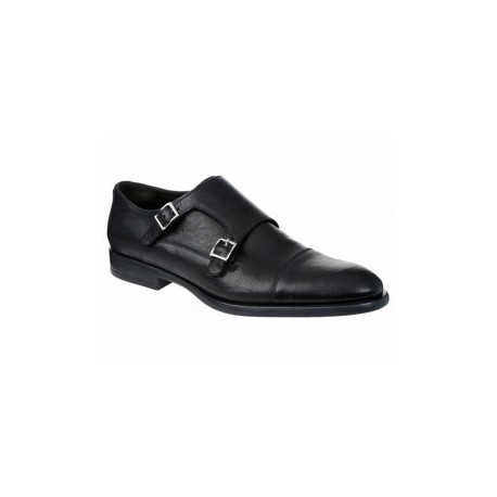 Zapato monk strap Pitti piel negro