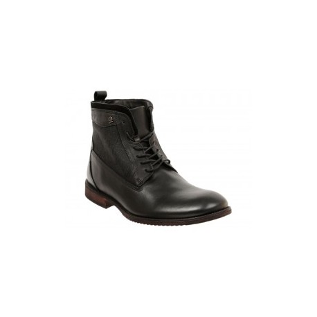 Bota con agujeta Paruno de piel negra