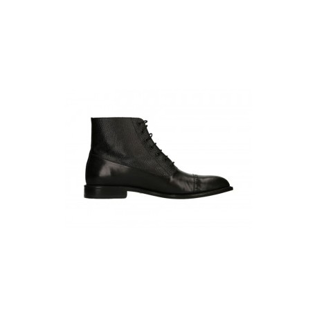 Bota con agujeta Michel Domit de piel negra