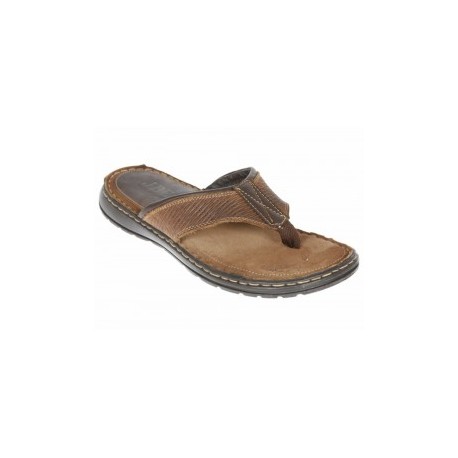 JBE Sandalia de Piel Estilo Moderno Café