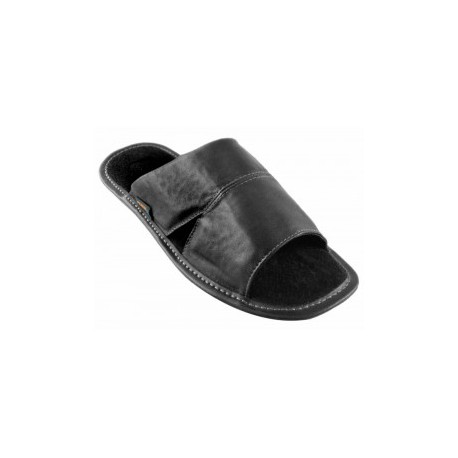 JBE Pantufla de Piel Negra