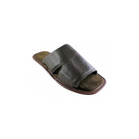 JBE Pantufla de Piel Moka