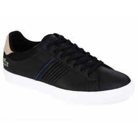 Lacoste Tenis de Piel con Agujeta Negro