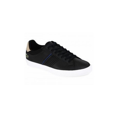 Lacoste Tenis de Piel con Agujeta Negro