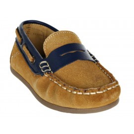 Mocasín Mon Caramel de piel para niño
