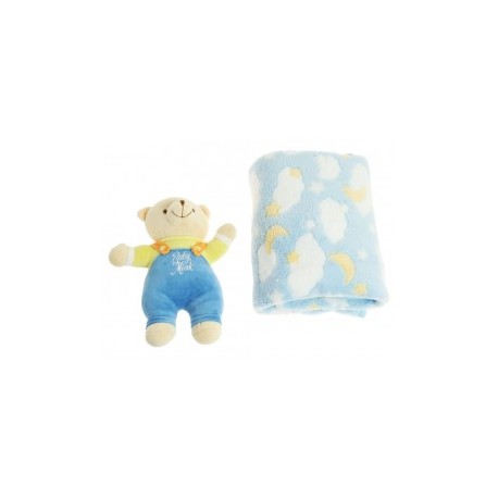 Set de cobija Baby Mink Amigos azul