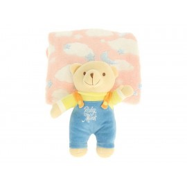 Cobija y peluche Baby Mink Amigos rosa