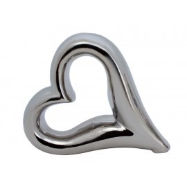 Corazón metálico grande Gemma plateado